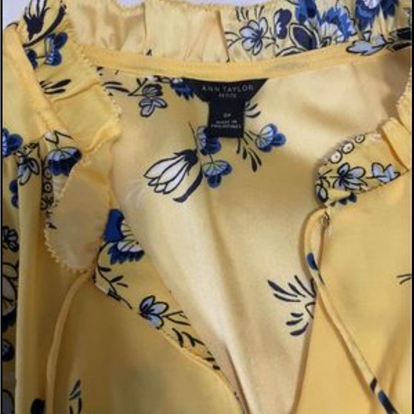 Beautiful deep yellow and blue dress. Slip goes under. About a midi length. - Picture 4 of 4